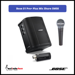 Speaker Aktif Portable Bluetooth Bose S1 Pro + With Mic Kabel Shure